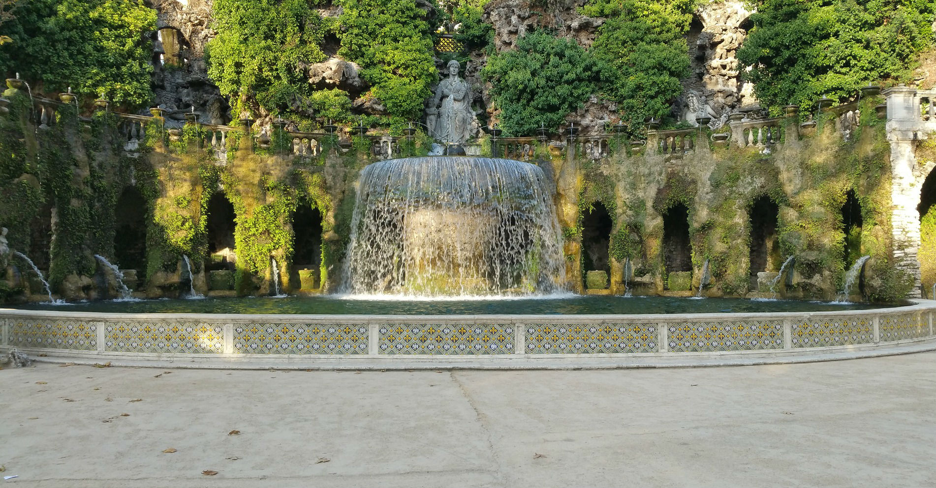 A fountain in a 16th century villa in typical Renaissance architecture in Tivoli,Rome